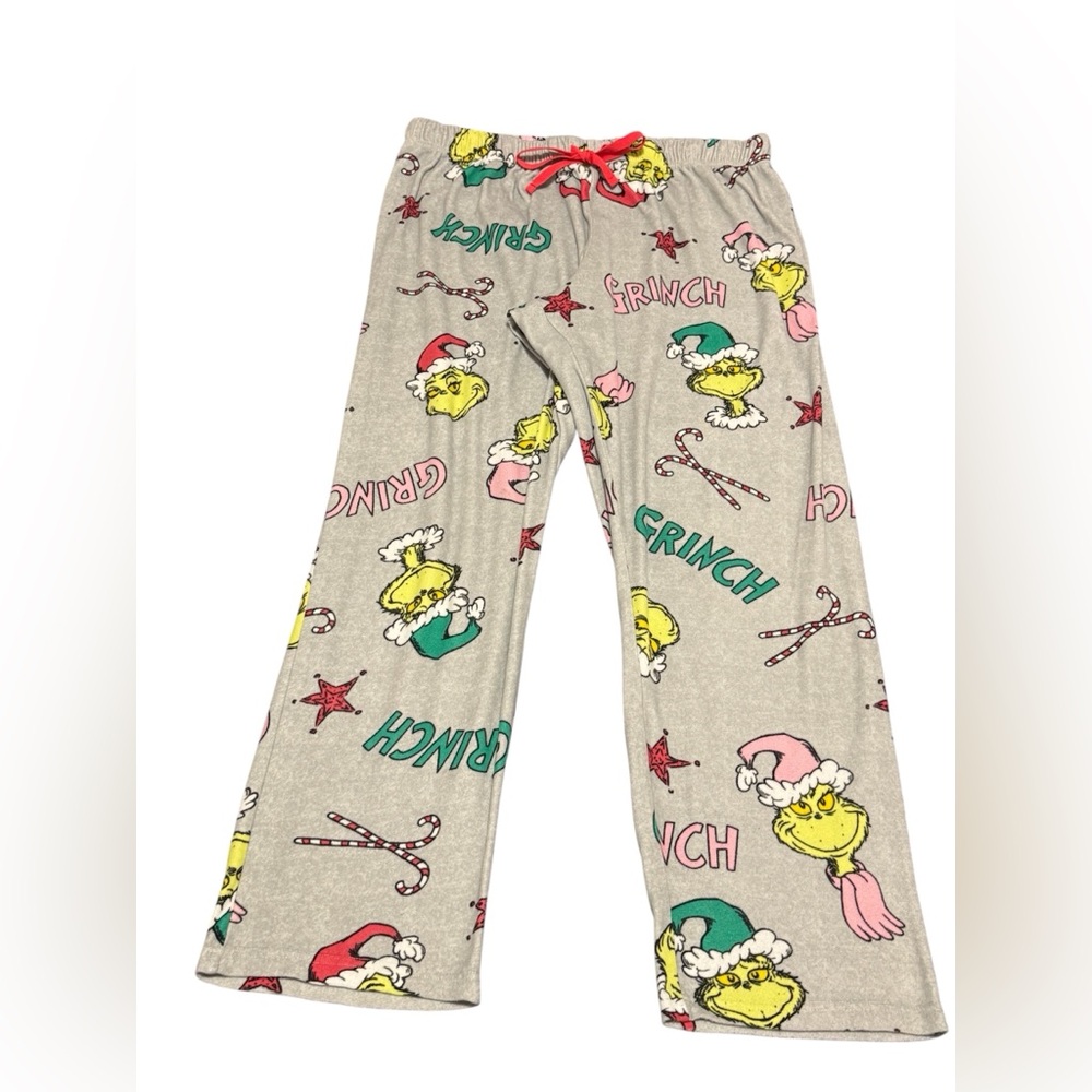 The Grinch Holiday Pajama Pants Size XL Graphic Print Grey X-Mas Lounge Whoville